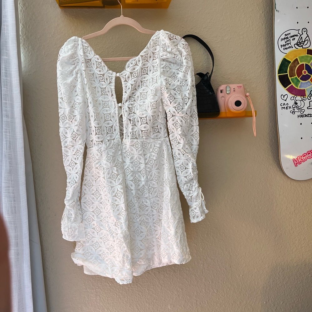 For Love & Lemons Lace Long Sleeve Dress